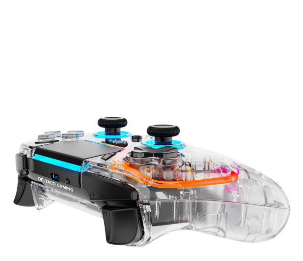 DELTACO Pad bezprzewodowy PS4 GAM-169-T Transparentny RGB - 1226123 - zdjęcie 5
